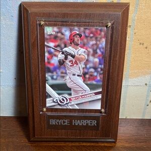 Topps Bryce Harper #34 Nationals 2017 Chrome 48 Plaque with Brown Frame